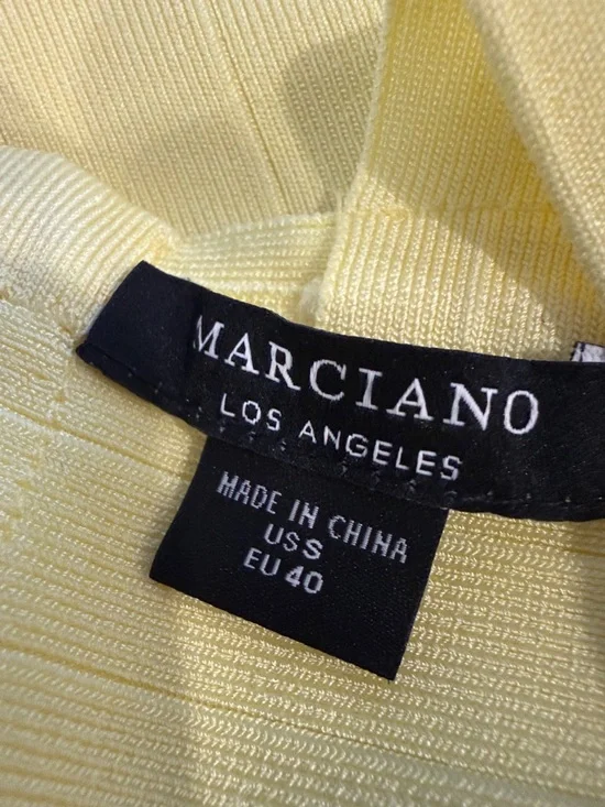 Marciano Yellow Cross-Back Midi Bodycon Dress - Picture 4 of 4